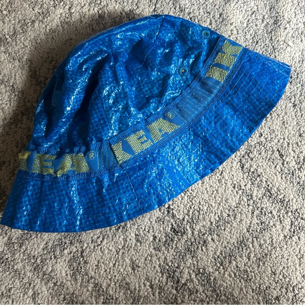 Blue IKEA Bucket Hat street style fashion